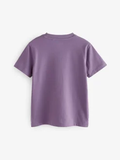 T-Shirts|Tops*Next - Verpakking van 4 T-shirts met kleine grafische print en korte mouwen (3 - 16 jr) Groen/rood/camel/paars