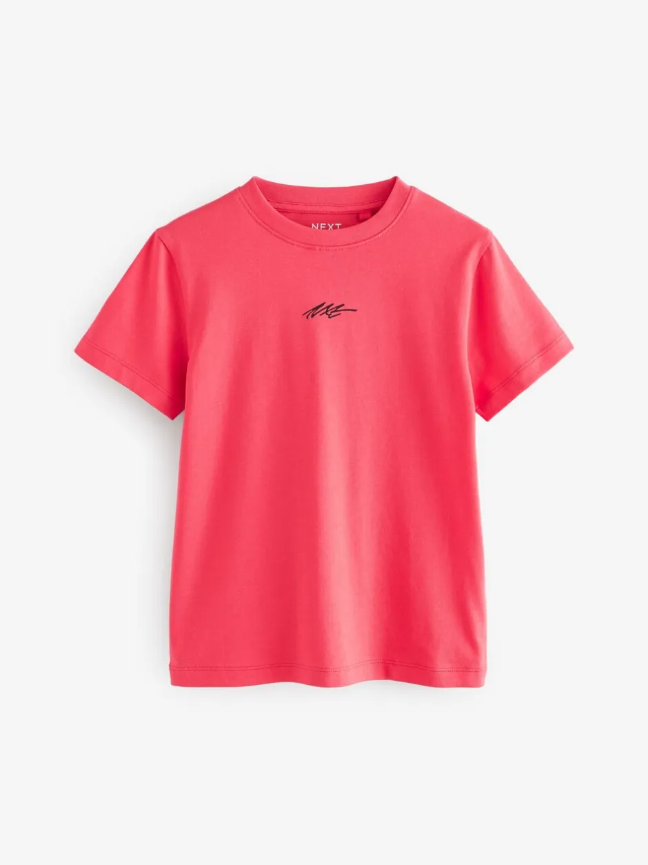 T-Shirts|Tops*Next - Verpakking van 4 T-shirts met kleine grafische print en korte mouwen (3 - 16 jr) Groen/rood/camel/paars