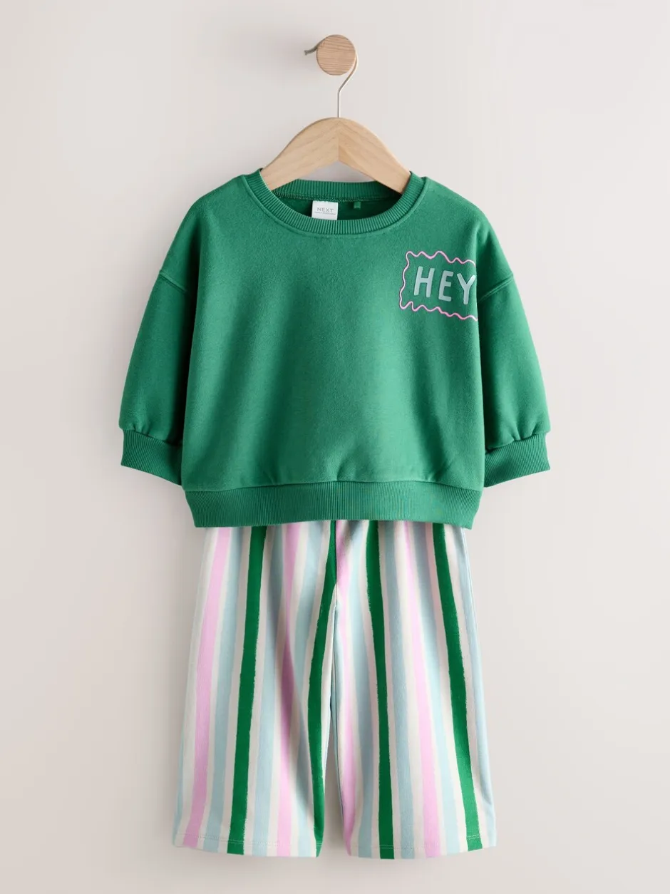 Tops|Sets En Combisets|Next - Set van 2 tops en broeken (3mnd -7jr) Groen/roze