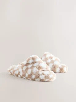 Pantoffels*Next Groen/wit - Checked Slider Slippers