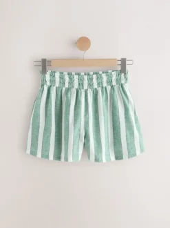 Shorts|Next Groen/wit - Zomershort met linnen