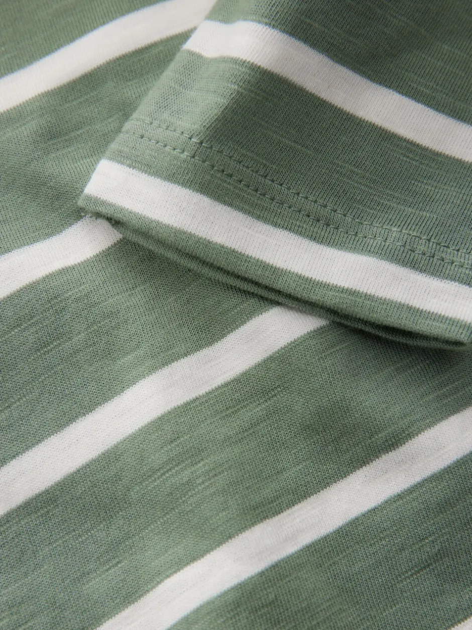 Tops|T-Shirts|Next Groen/wit gestreepte safari - T-shirt met applicatie en lange mouwen (3 mnd-7 jr)