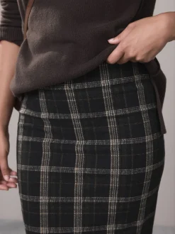Rokken*Next Groen/zwart - Check Brushed Pencil Skirt