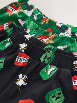 Pyjama's|Nachtkleding En Pyjama's|Next Groen/zwart Minecraft - Licentie Joggingbroeken Pyjama's 2 verpakking (5-16jr)