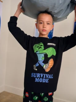 Pyjama's|Nachtkleding En Pyjama's|Next Groen/zwart Minecraft - Licentie Joggingbroeken Pyjama's 2 verpakking (5-16jr)