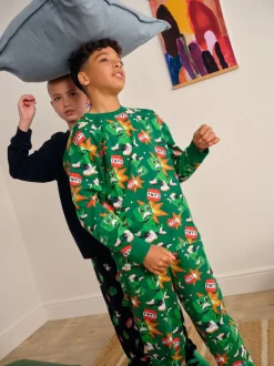 Pyjama's|Nachtkleding En Pyjama's|Next Groen/zwart Minecraft - Licentie Joggingbroeken Pyjama's 2 verpakking (5-16jr)