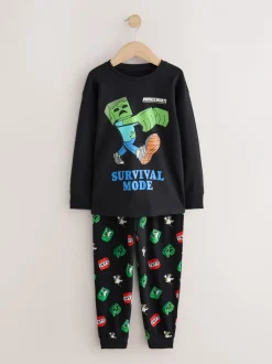 Pyjama's|Nachtkleding En Pyjama's|Next Groen/zwart Minecraft - Licentie Joggingbroeken Pyjama's 2 verpakking (5-16jr)