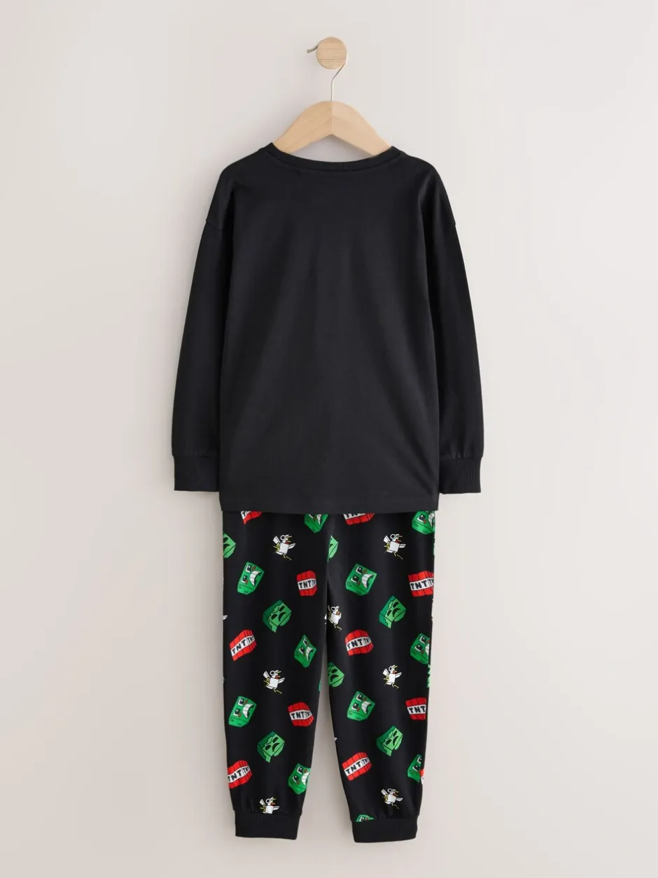Pyjama's|Nachtkleding En Pyjama's|Next Groen/zwart Minecraft - Licentie Joggingbroeken Pyjama's 2 verpakking (5-16jr)