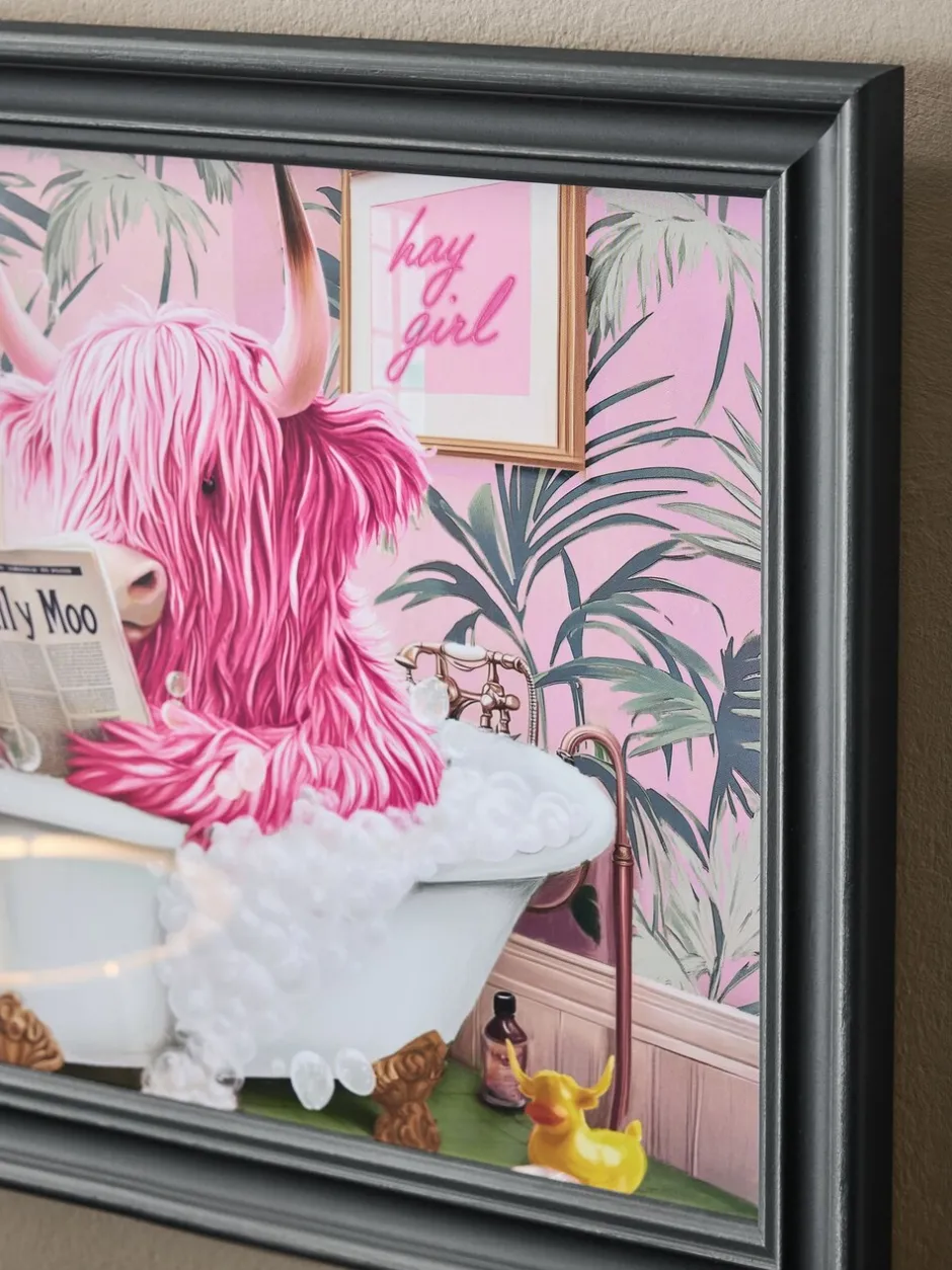 Canvassen En Kunst Voor Aan De Wand*Next Hamish The Highland Cow In A Bath Framed Wall Art