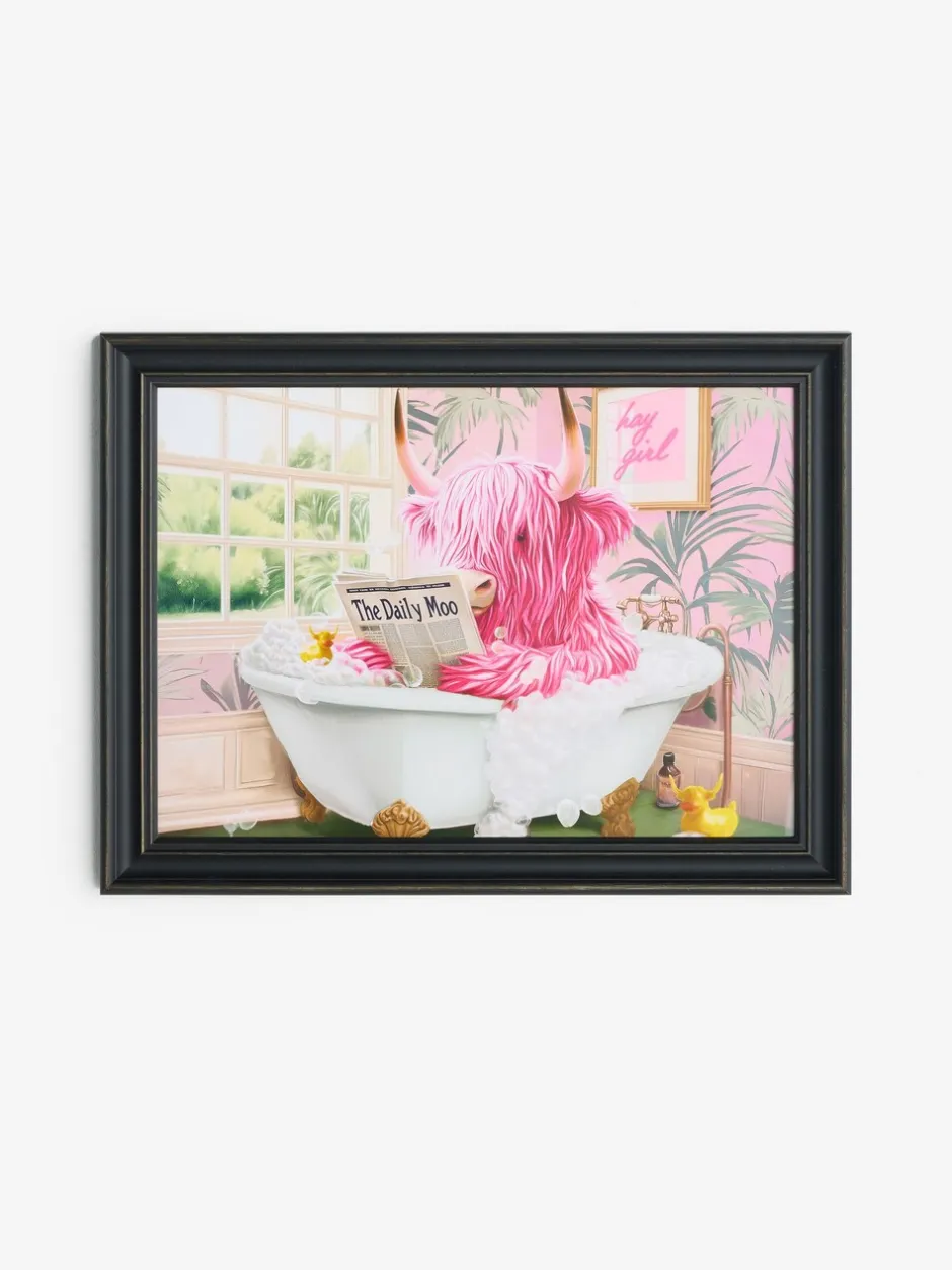 Canvassen En Kunst Voor Aan De Wand*Next Hamish The Highland Cow In A Bath Framed Wall Art