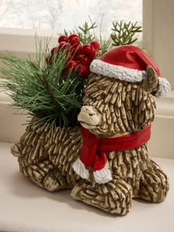 Kunstbloemen|Next Hamish The Highland Cow kunstmatige Kerstmis arrangement