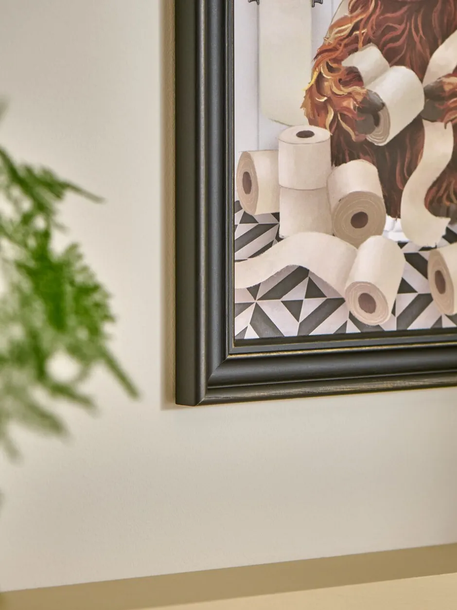 Canvassen En Kunst Voor Aan De Wand|Next Hamish The Highland Cow op het toilet - Wanddecoratie