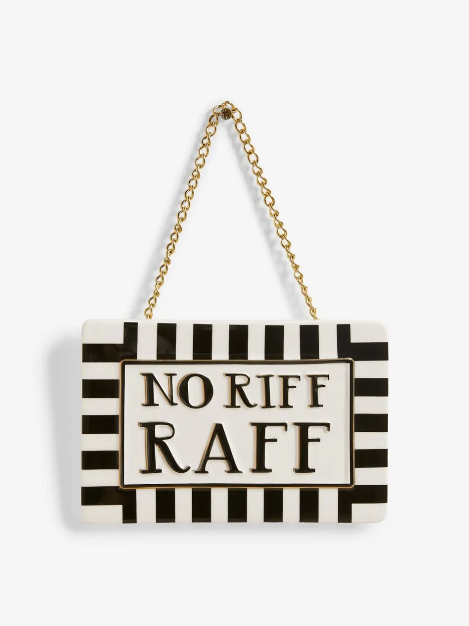 Decoraties*Next Hangend wandbordje met "No Riff Raff"