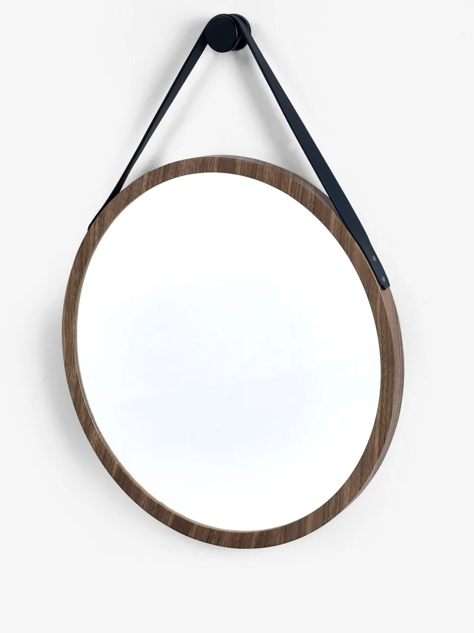 Spiegels|Badkameraccessoires*Next Hangende ronde wandspiegel Naturel Bronx