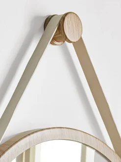 Spiegels|Badkameraccessoires*Next Hangende ronde wandspiegel Krijtwit Malvern