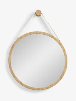 Spiegels|Badkameraccessoires*Next Hangende ronde wandspiegel Krijtwit Malvern