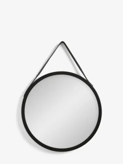 Spiegels|Badkameraccessoires|Next Hangende ronde wandspiegel Zwart Bronx