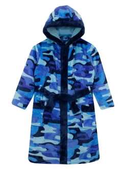 Kamerjassen|Harry Bear badjas met camouflageprint en BLAUWE AOP camouflageprint