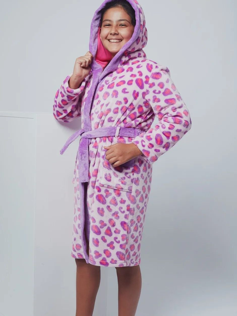 Kamerjassen*Harry Bear badjas met luipaardprint ROZE LUIPAARD AOP
