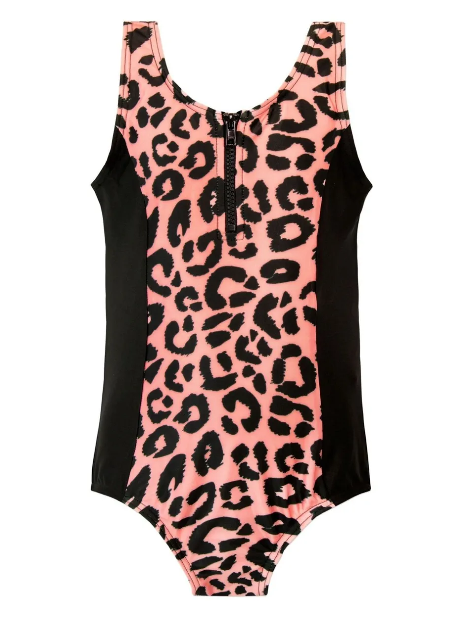 Badkleding|Harry Bear meisjesbadpak met luipaardprint