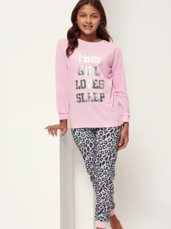 Nachtkleding En Pyjama's|Pyjama's*Harry Bear pyjama met luipaardprint en Sleep-slogan
