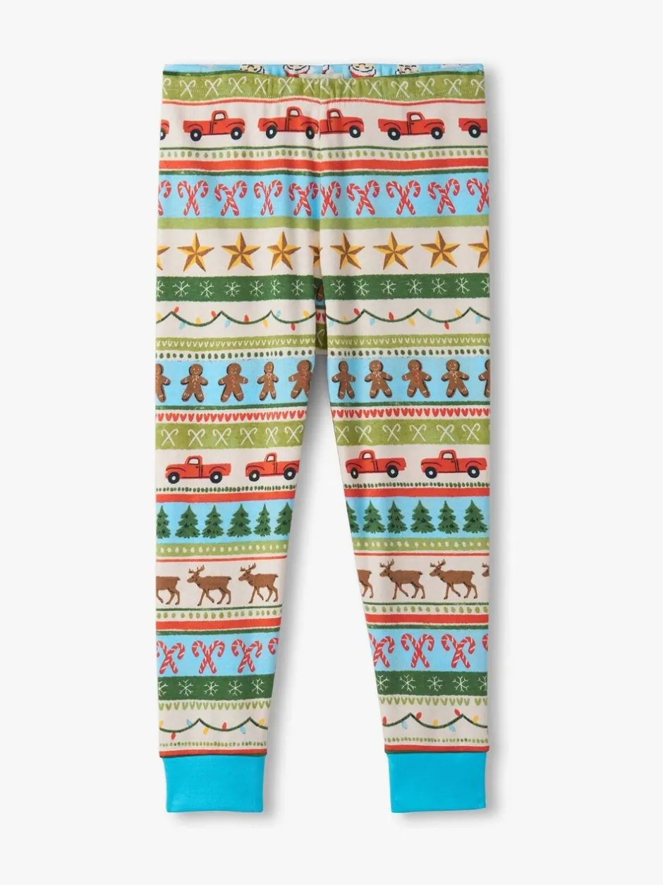 Pyjama's*Hatley Blue Fun Fair Isle Christmas Cotton Pyjama Set