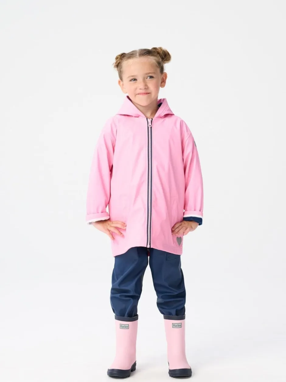 Laarzen|Hatley Pink & Navy Matte Rain Wellies