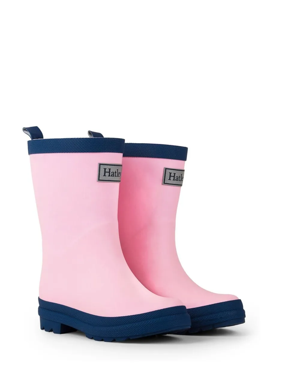 Laarzen|Hatley Pink & Navy Matte Rain Wellies