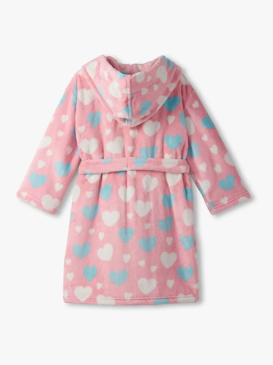 Kamerjassen*Hatley Pink Big Hearts Fuzzy Fleece Dressing Robe