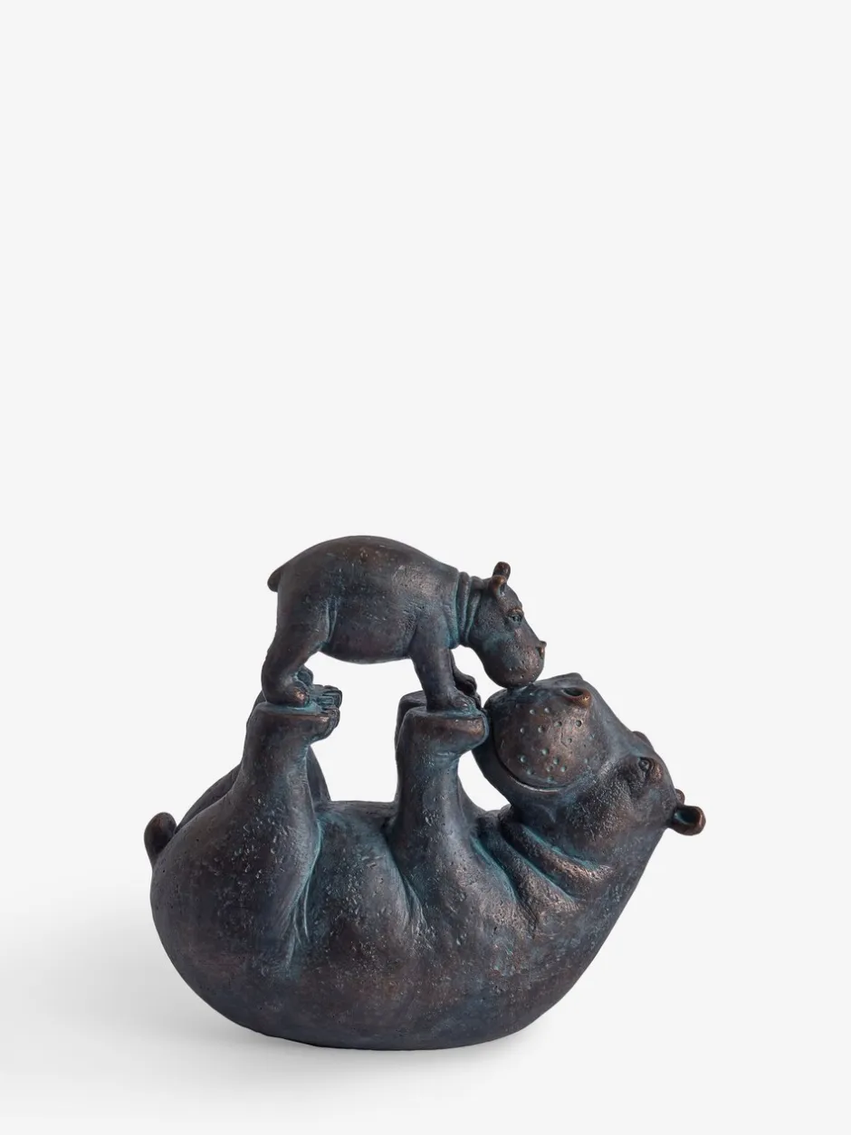 Decoraties|Next Hattie and Henry Hippo Kissing Ornament