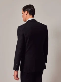 Smokings En Feestkleding|Hawes & Curtis 100% Cotton Dinner Black Jacket