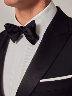Smokings En Feestkleding|Hawes & Curtis 100% Cotton Dinner Black Jacket