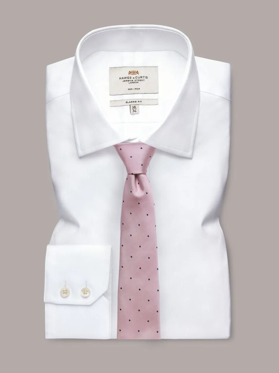 Stropdassen En Pochets|Hawes & Curtis Pink Spot Repp Tie