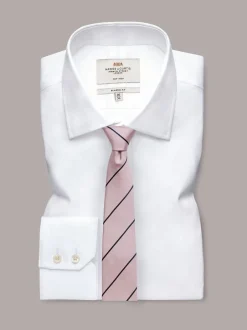 Stropdassen En Pochets*Hawes & Curtis Pink Stripe Repp Tie