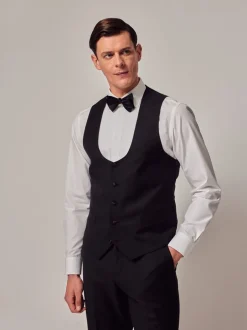 Vesten*Hawes & Curtis slim-fit zwart diner gilet