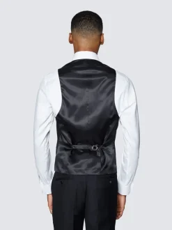 Vesten*Hawes & Curtis slim-fit zwart diner gilet