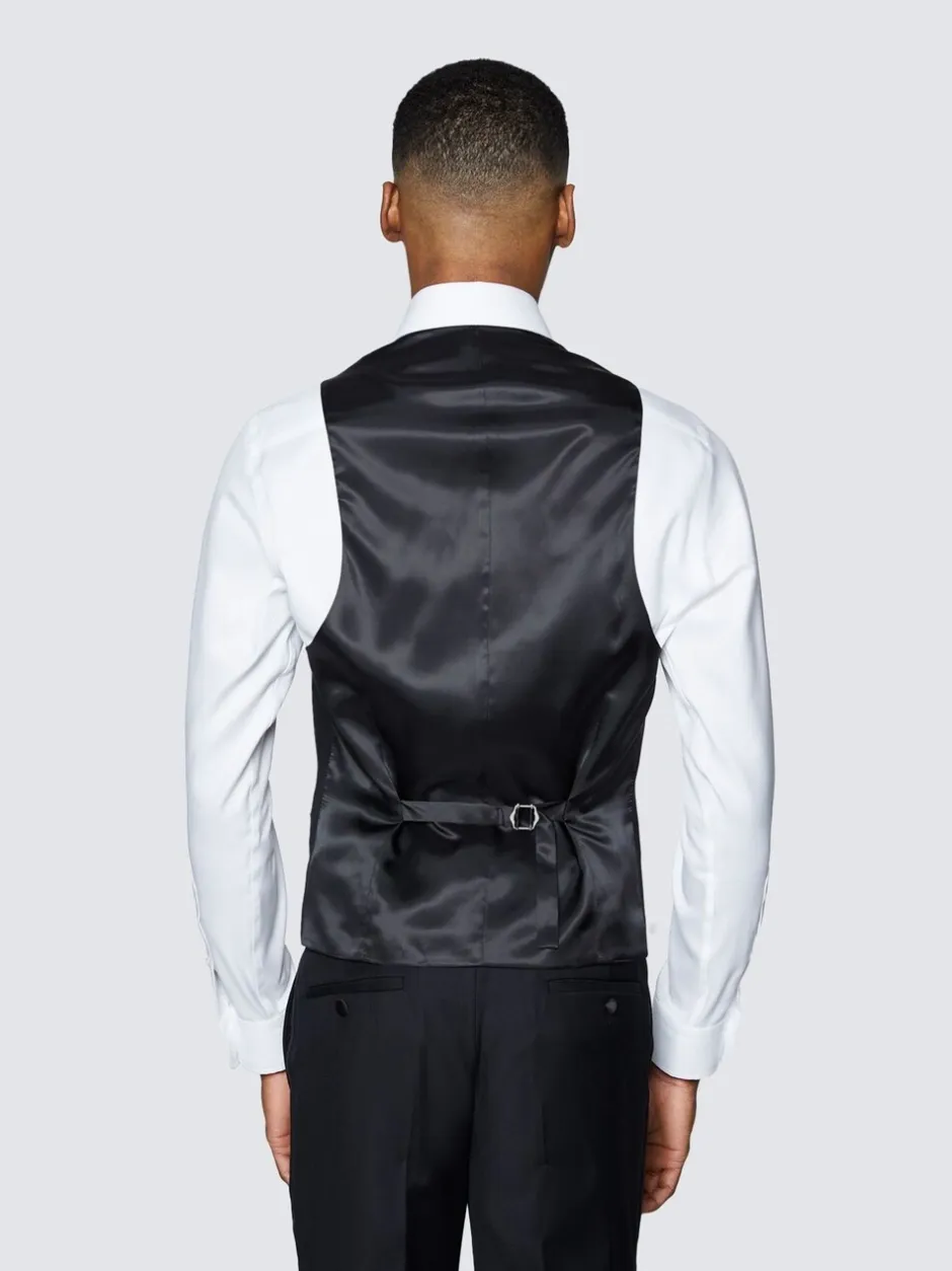 Vesten*Hawes & Curtis slim-fit zwart diner gilet