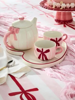 Mokken En Koppen*Next Hearts and Bows Tea for Two Teapot Teacups and Tray