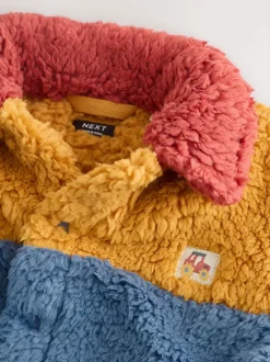 Jassen, Jacks En Kinderwagenpakjes|Sweaters En Hoody´S*Next - Fleece shacket van borg (3 mnd - 7 jr) Helder blauw/geel kleurblok