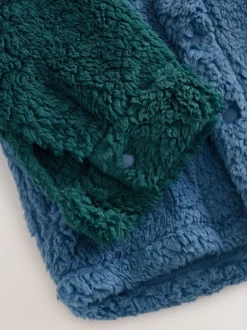 Jassen, Jacks En Kinderwagenpakjes|Sweaters En Hoody´S*Next - Fleece shacket van borg (3 mnd - 7 jr) Helder blauw/geel kleurblok