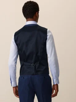 Vesten|Next Helderblauw - Herenvest met textuur