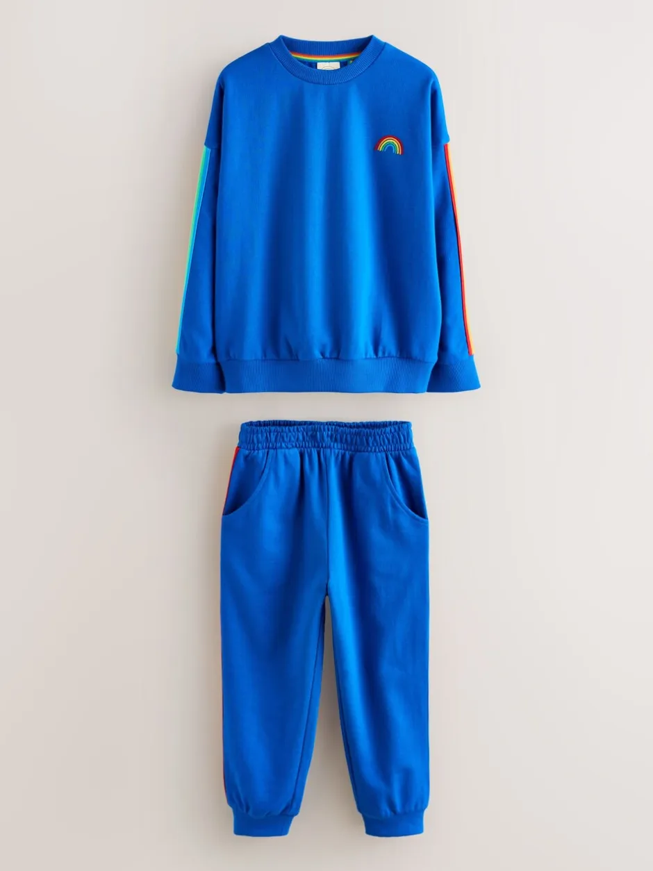 Joggingbroeken|Sweaters En Hoody´S|Little Bird by Jools Oliver Helderblauw - set van sweatshirt en joggingbroek