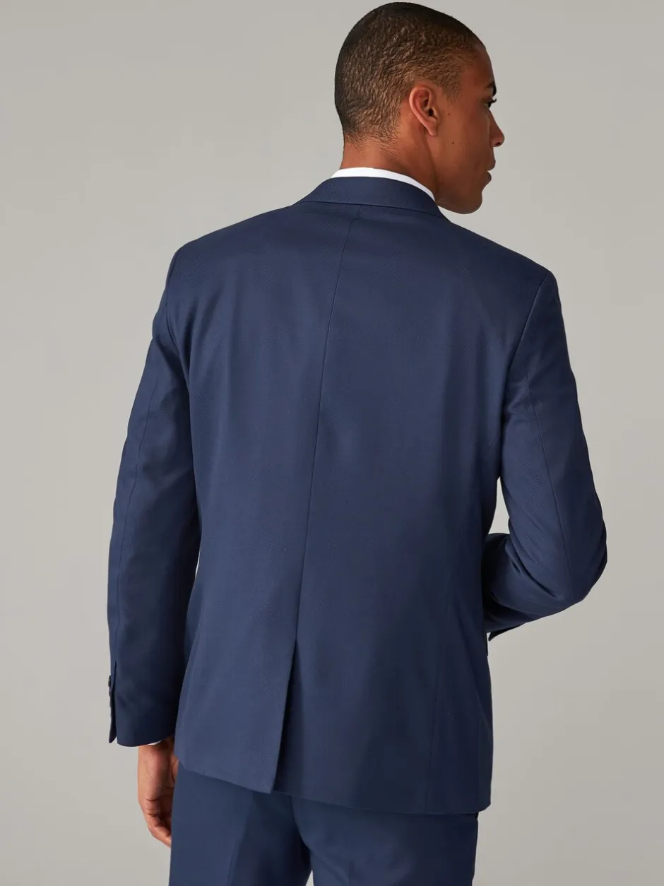 Blazers En Business-Jasjes|Pakken|Next - Normale Pasvorm - Kostuum met textuur: colbert Helderblauw