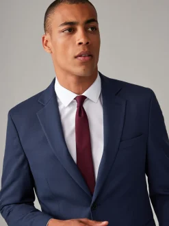 Blazers En Business-Jasjes|Pakken|Next - Normale Pasvorm - Kostuum met textuur: colbert Helderblauw