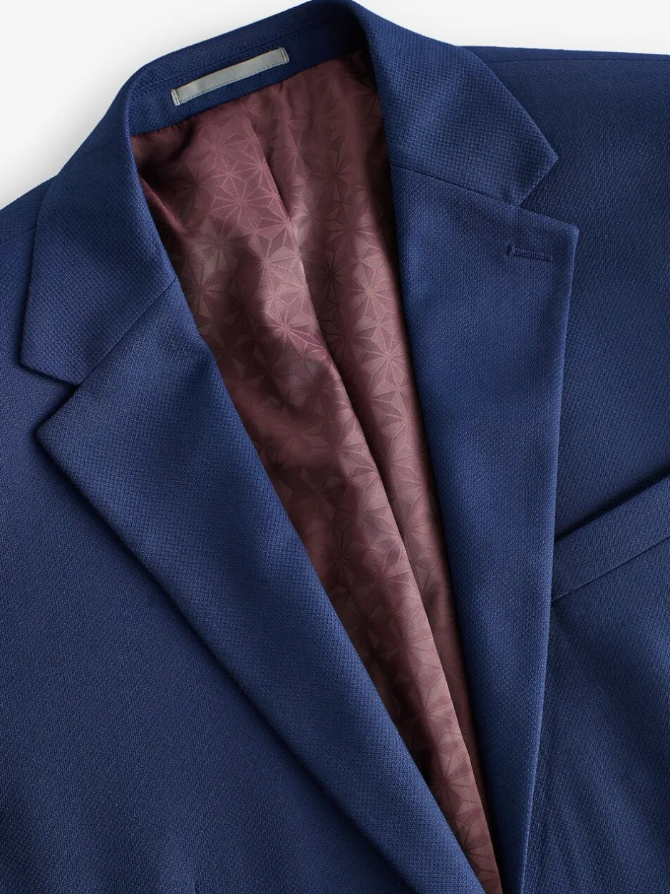 Blazers En Business-Jasjes|Pakken*Next Helderblauw - Slim Fit - Kostuum met textuur: colbert
