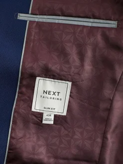 Blazers En Business-Jasjes|Pakken*Next Helderblauw - Slim Fit - Kostuum met textuur: colbert