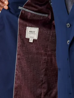 Blazers En Business-Jasjes|Pakken*Next Helderblauw - Slim Fit - Kostuum met textuur: colbert