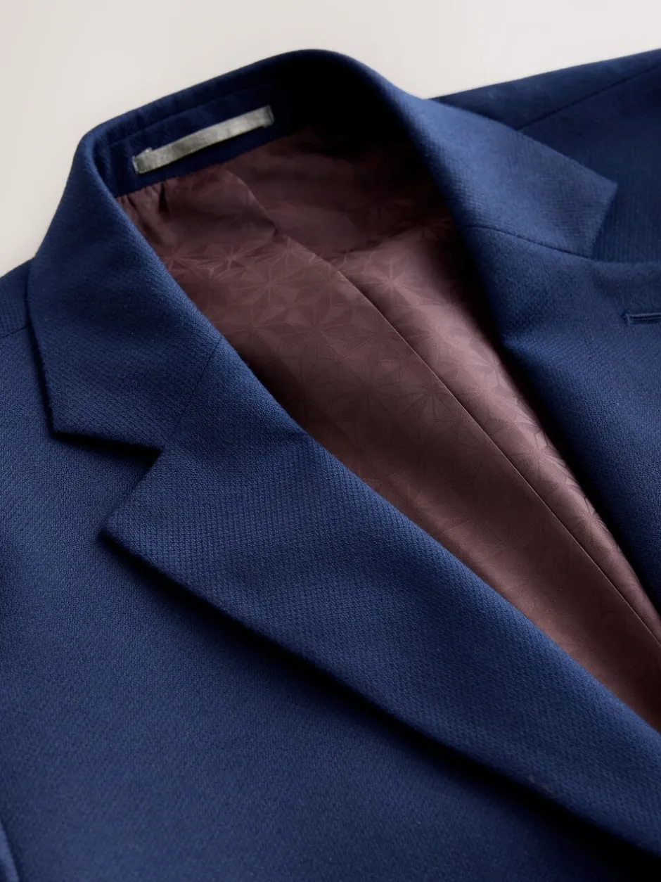 Pakken|Next - Strakke Pasvorm - Kostuum met textuur: colbert Helderblauw