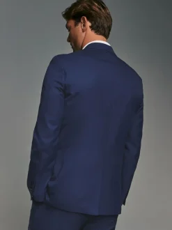 Blazers En Business-Jasjes|Pakken*Next - Tailored fit - Kostuum met textuur: colbert Helderblauw