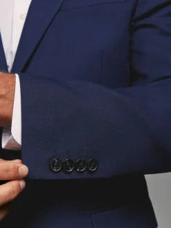 Blazers En Business-Jasjes|Pakken*Next - Tailored fit - Kostuum met textuur: colbert Helderblauw